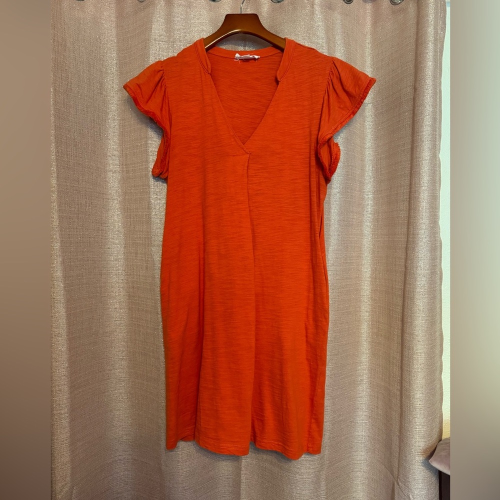 - Boutique brand cotton casual bright breezy orange dress Women’s size XS